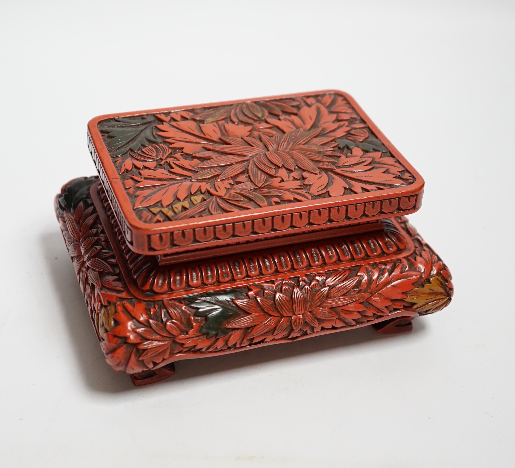 A 19th century Japanese lacquered and carved wood stand, 14.5cm